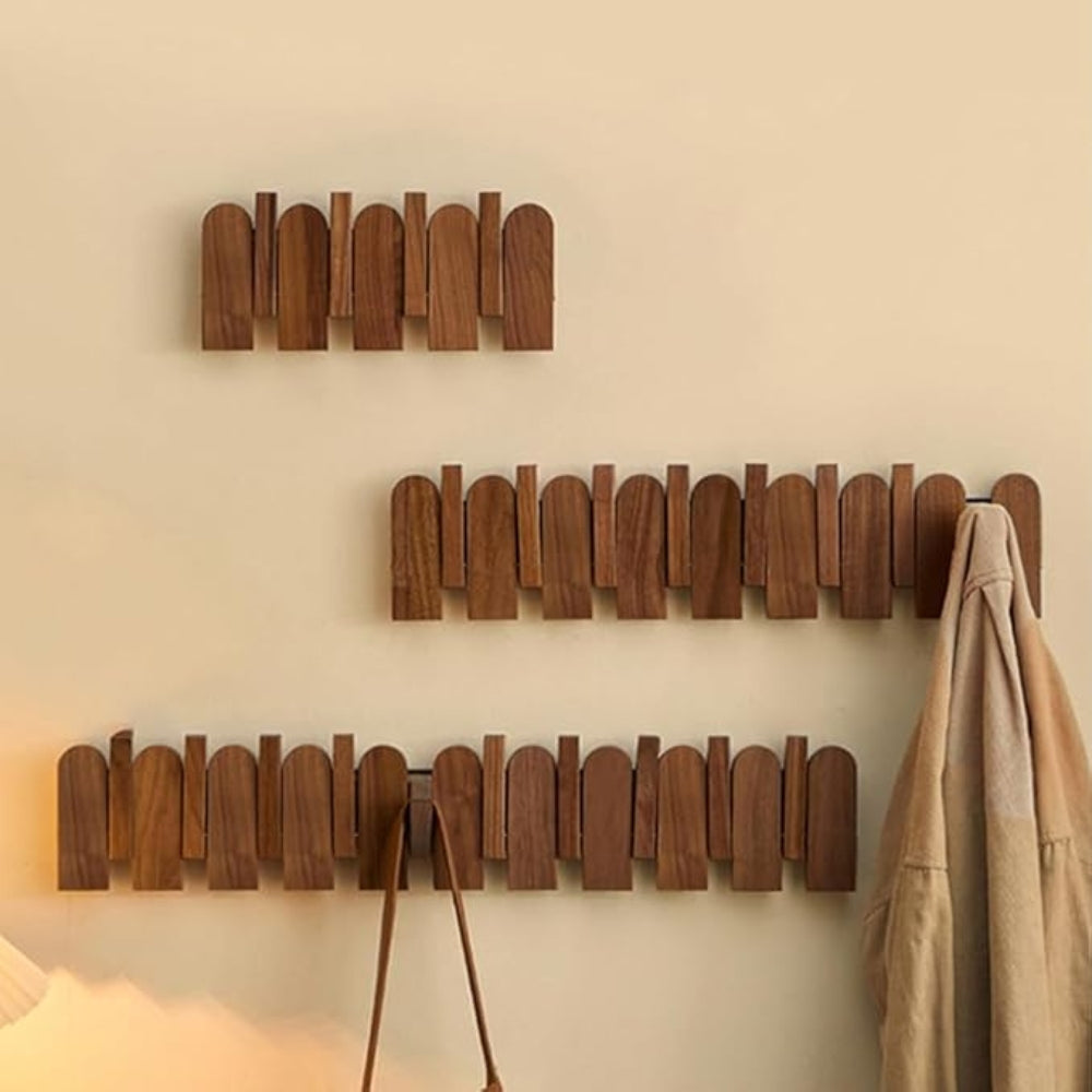 Piano Wooden Hook Wall Coat Rack — product detail view