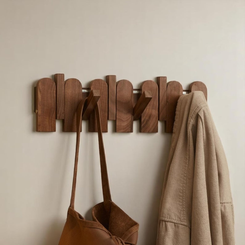 Piano Wooden Hook Wall Coat Rack — product in use