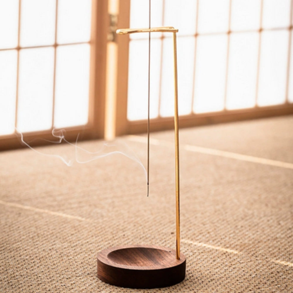 Wooden Incense Burner with Metal Holder — alternate angle view