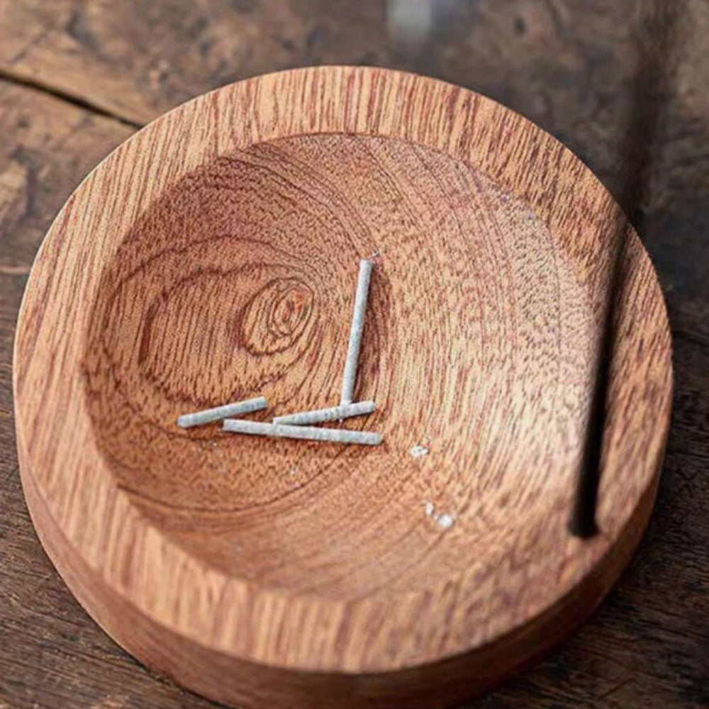 Wooden Incense Burner with Metal Holder — product feature detail