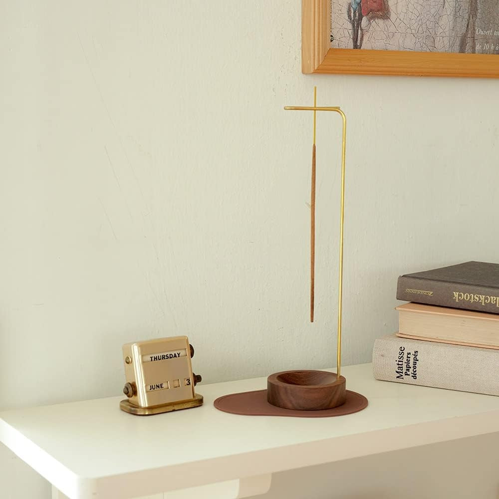 Wooden Incense Burner with Metal Holder — lifestyle shot