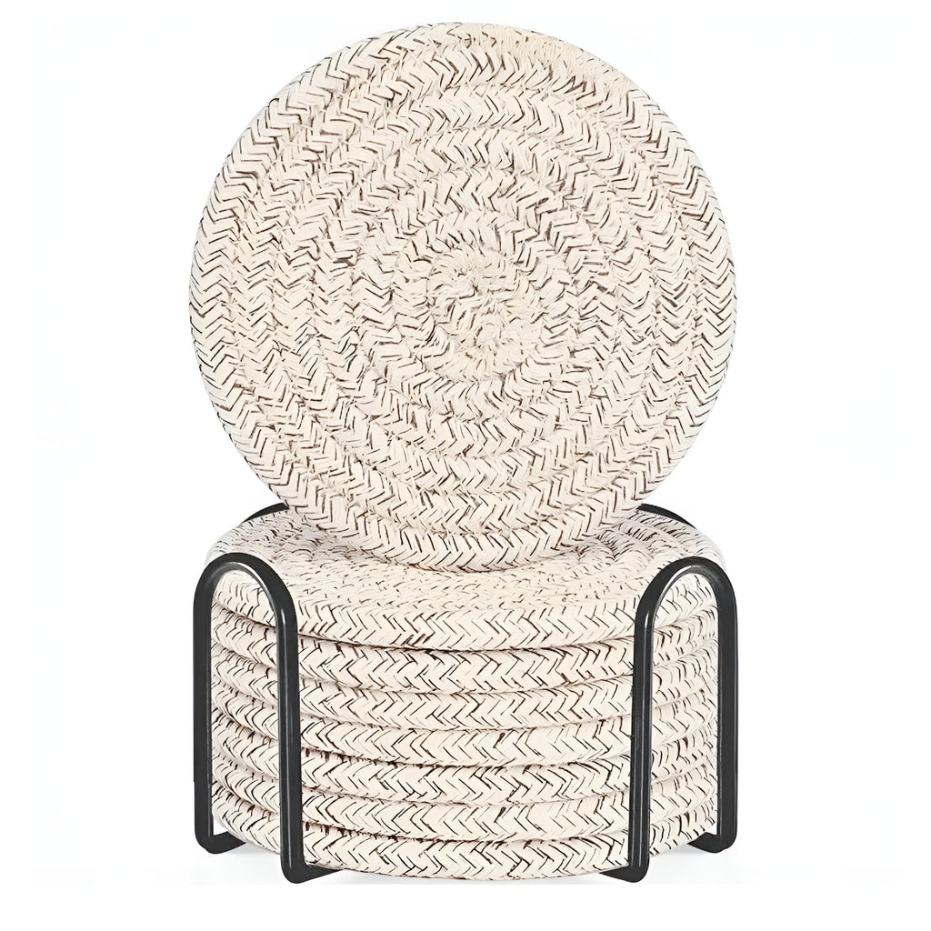 Woven Whirl Coaster Set | 8Pcs Set — product feature detail