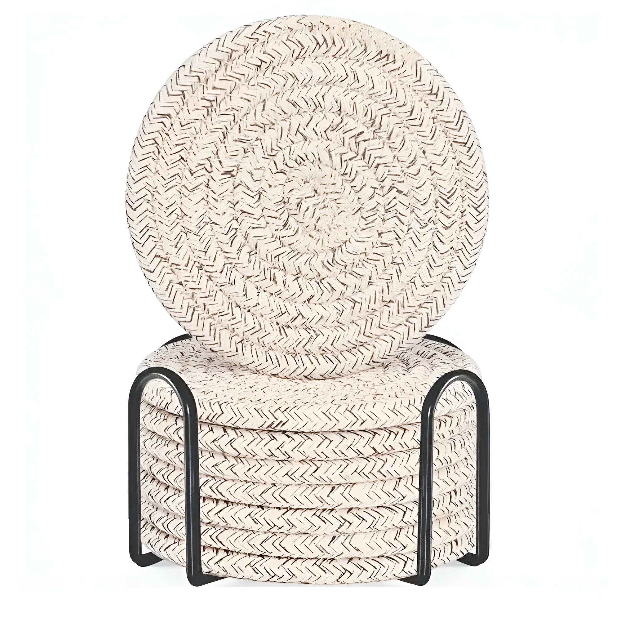 Woven Whirl Coaster Set | 8Pcs Set — product feature detail