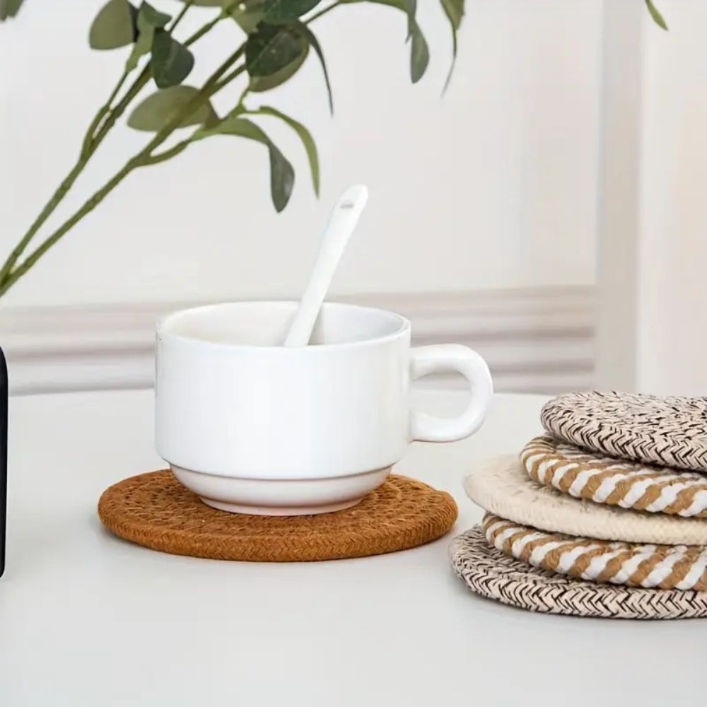 Woven Whirl Coaster Set | 8Pcs Set — product close-up