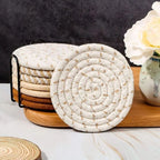 Woven Whirl Coaster Set | 8Pcs Set — product in use