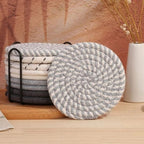 Woven Whirl Coaster Set | 8Pcs Set — lifestyle shot