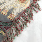 Bohemian Elephant Print Tassel Blanket — additional view
