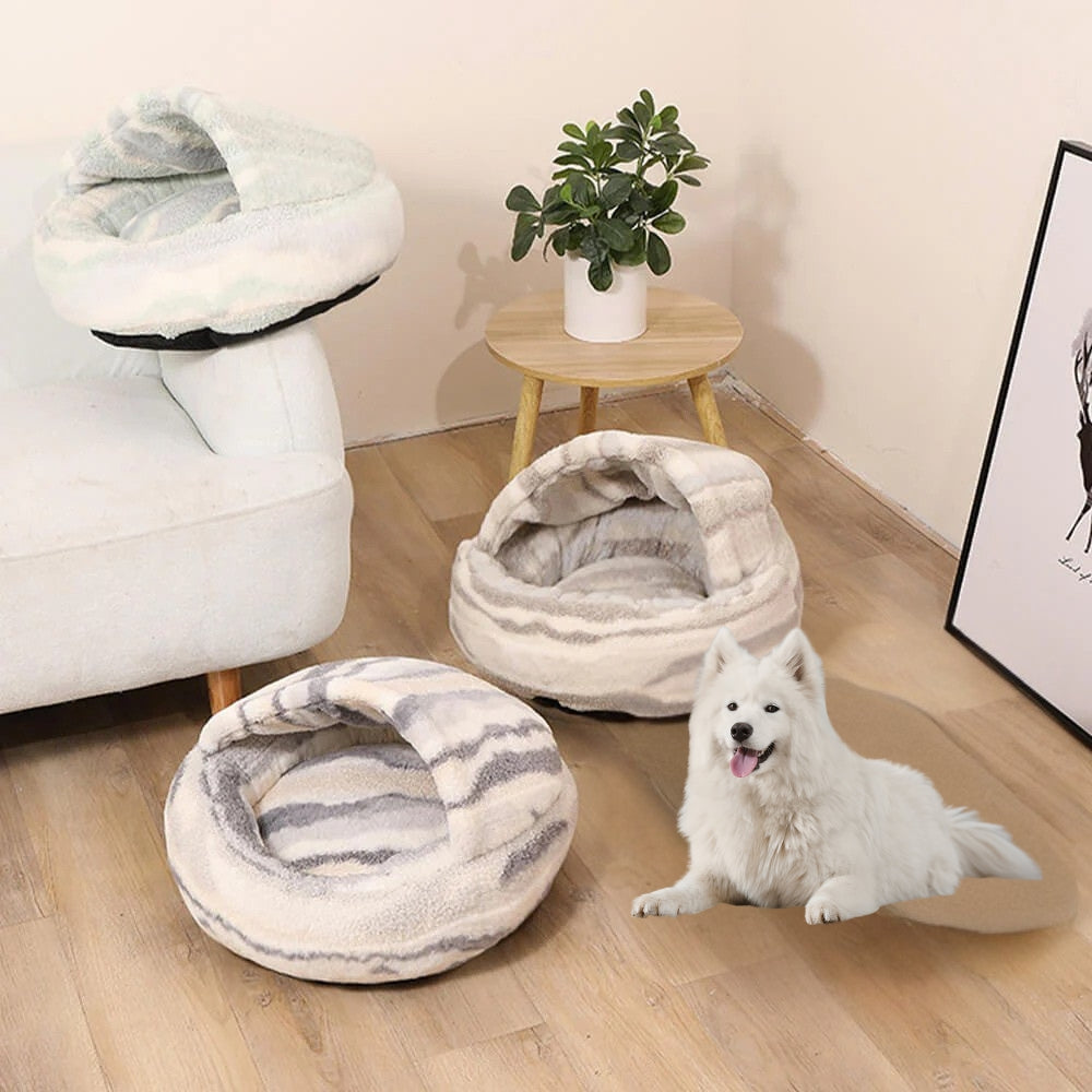 Lavish Marble Striped Pet Bed — main product photo