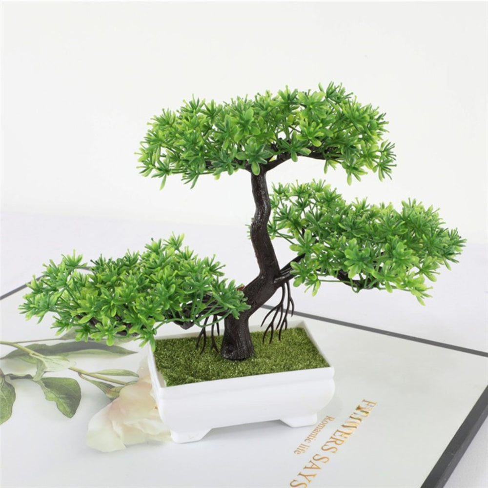 Yuriko Mini Artificial Bonsai Tree Desk Decor — size and scale reference