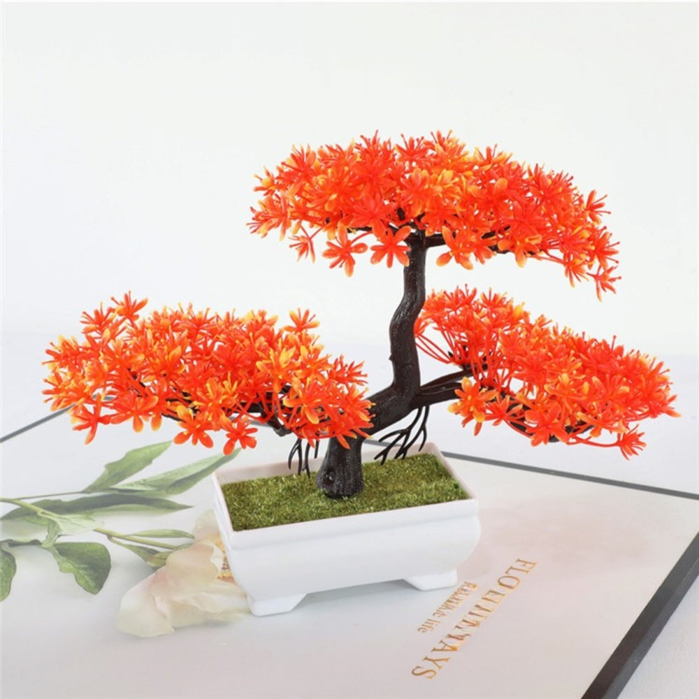 Yuriko Mini Artificial Bonsai Tree Desk Decor — material texture close-up