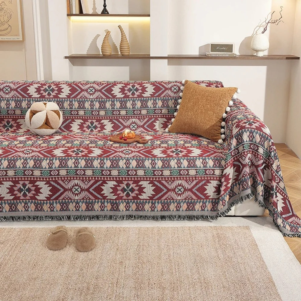 Zarela Boho Chenille Sofa Cover — product detail view