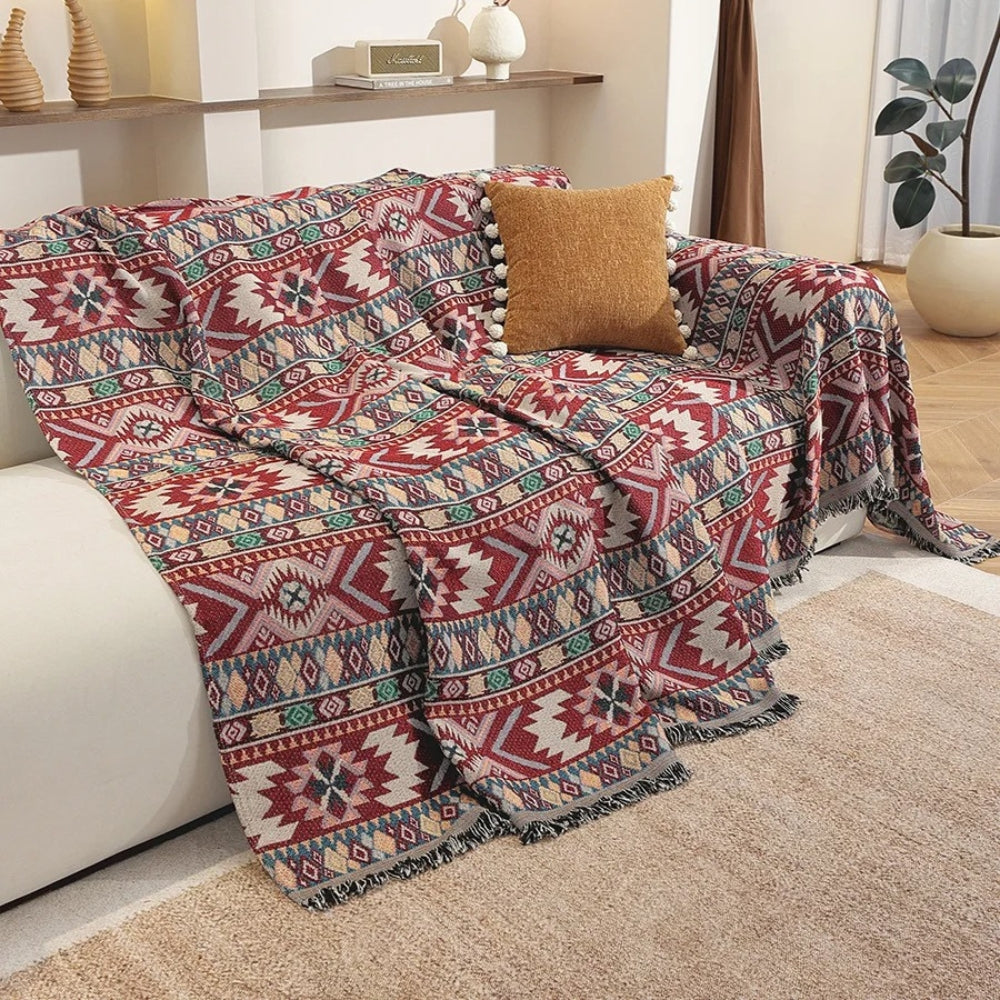 Zarela Boho Chenille Sofa Cover — product in use