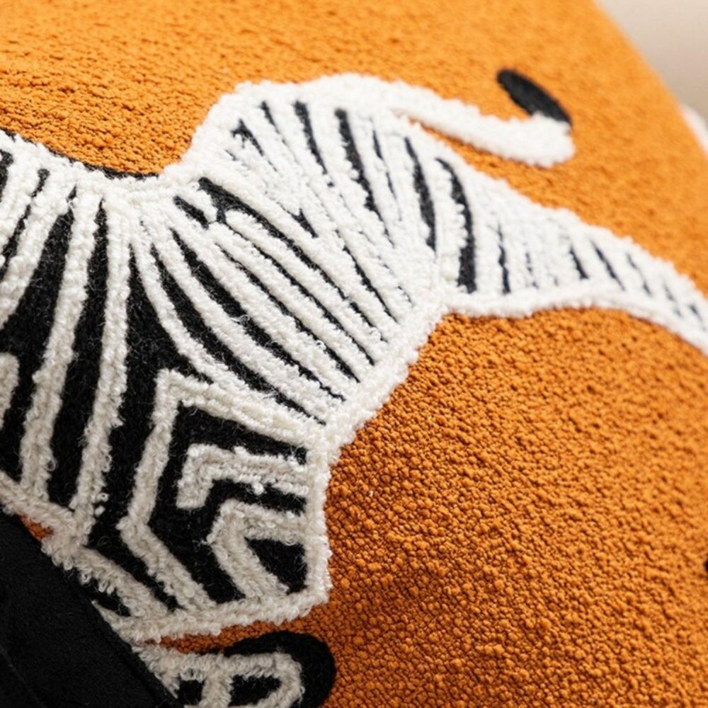 Zebra Dash Embroidered Cushion Cover — lifestyle shot