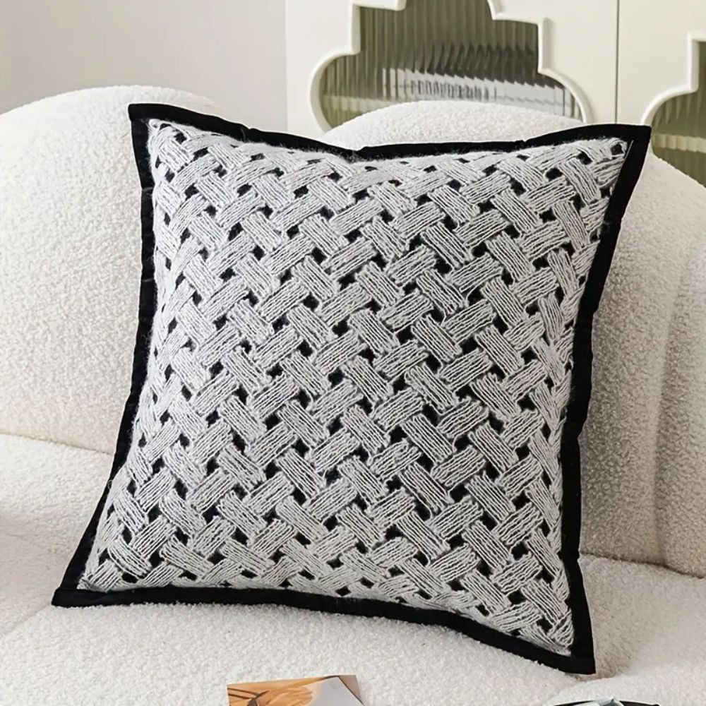 Zebra Dash Embroidered Cushion Cover — additional view
