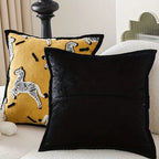 Zebra Dash Embroidered Cushion Cover — product close-up