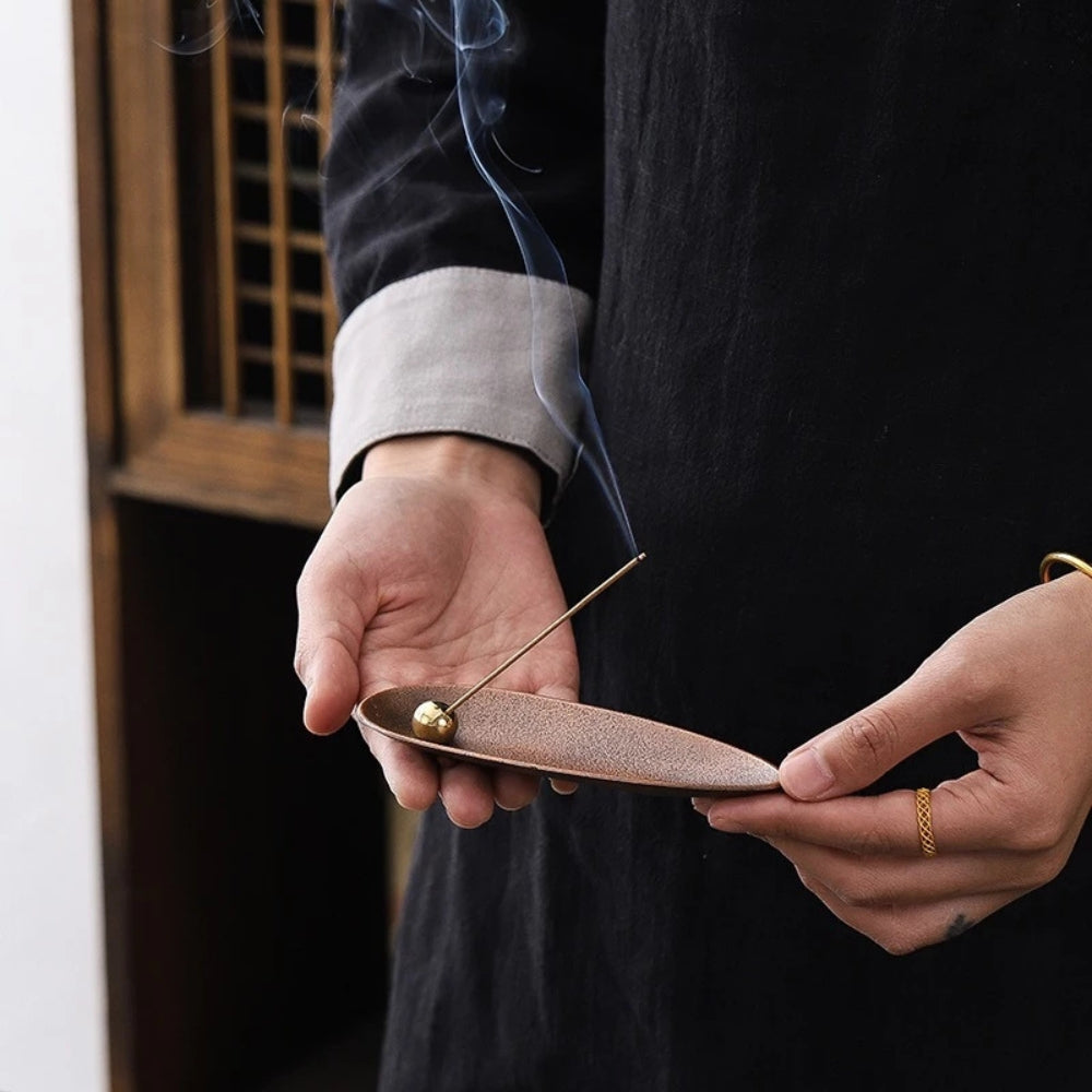 Zen Alloy Bead Incense Holder — product detail view