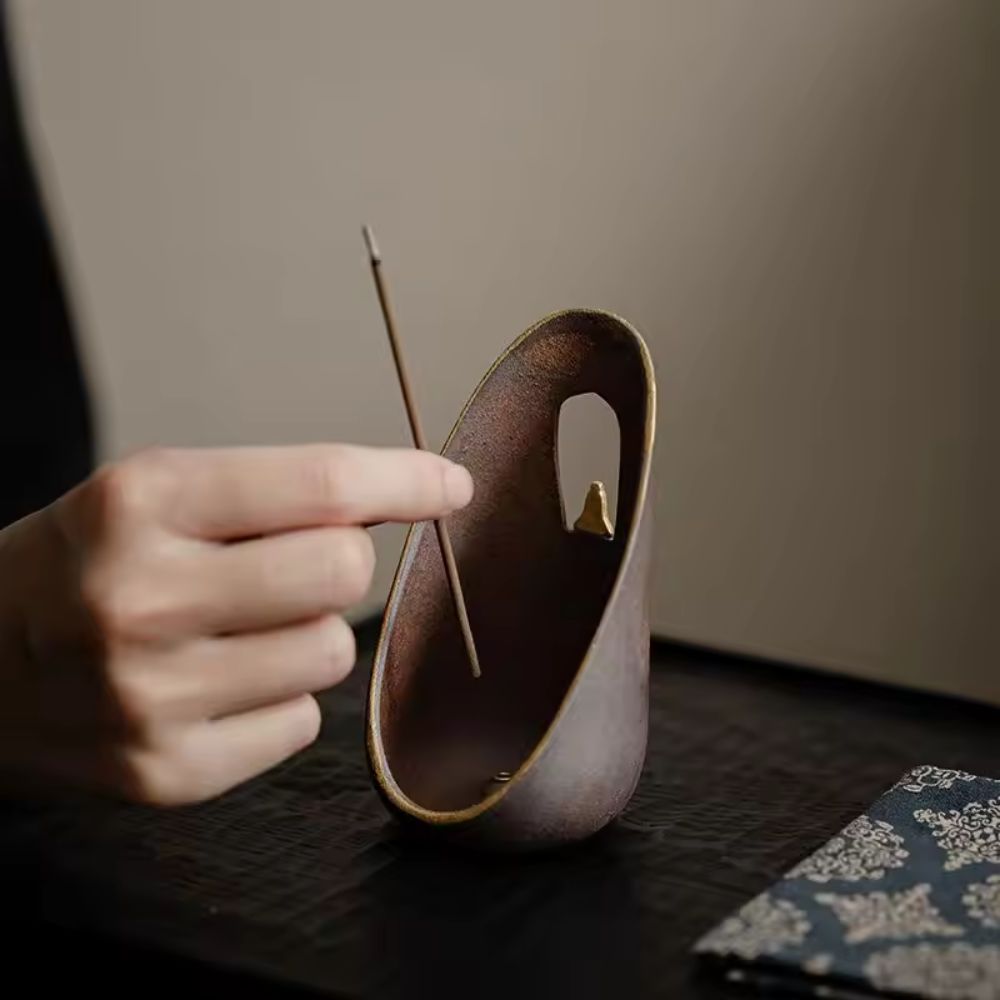 Zen Flow Ceramic Incense Holder — product in use