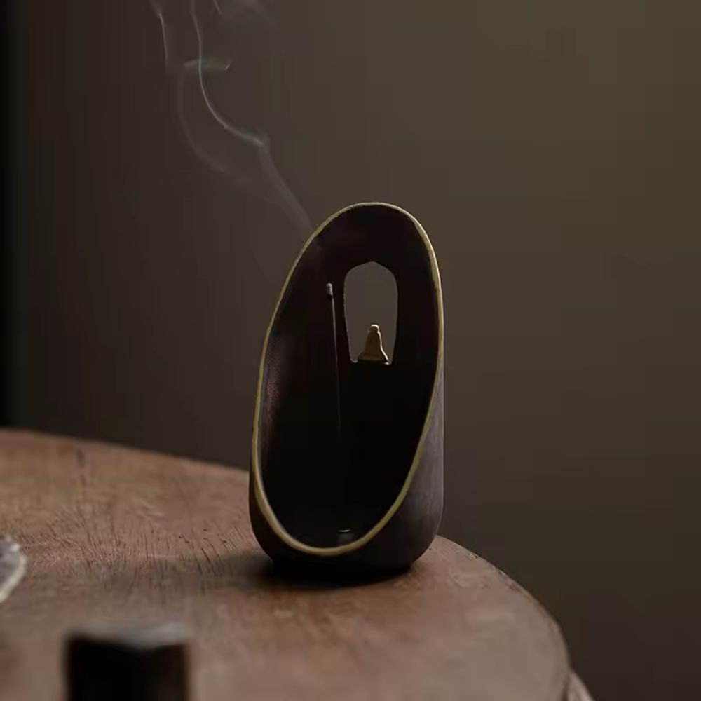 Zen Flow Ceramic Incense Holder — alternate angle view