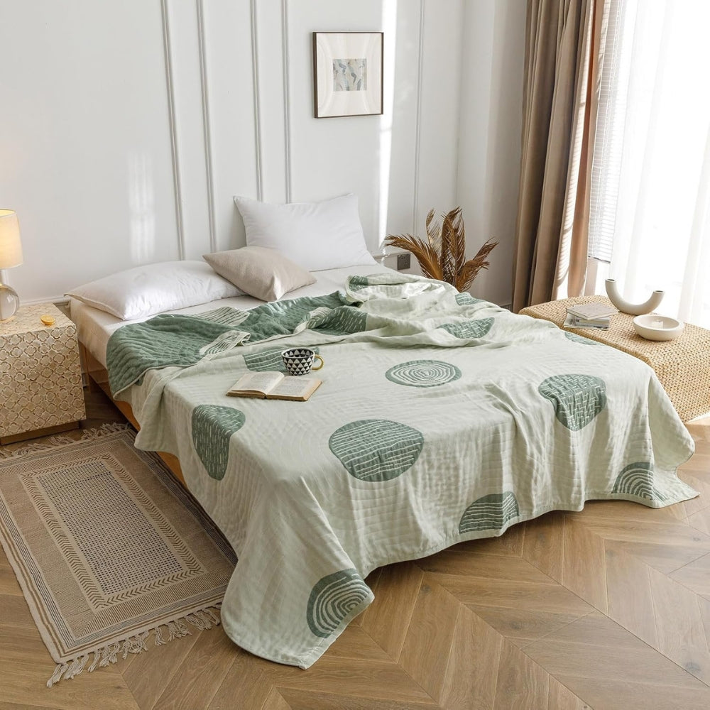 Zen Round Pattern Lightweight Cotton Blanket — product detail view