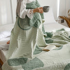 Zen Round Pattern Lightweight Cotton Blanket — product in use