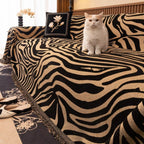 Zentara Chenille Zebra Geometric Sofa Cover — product detail view