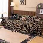 Zentara Chenille Zebra Geometric Sofa Cover — alternate angle view