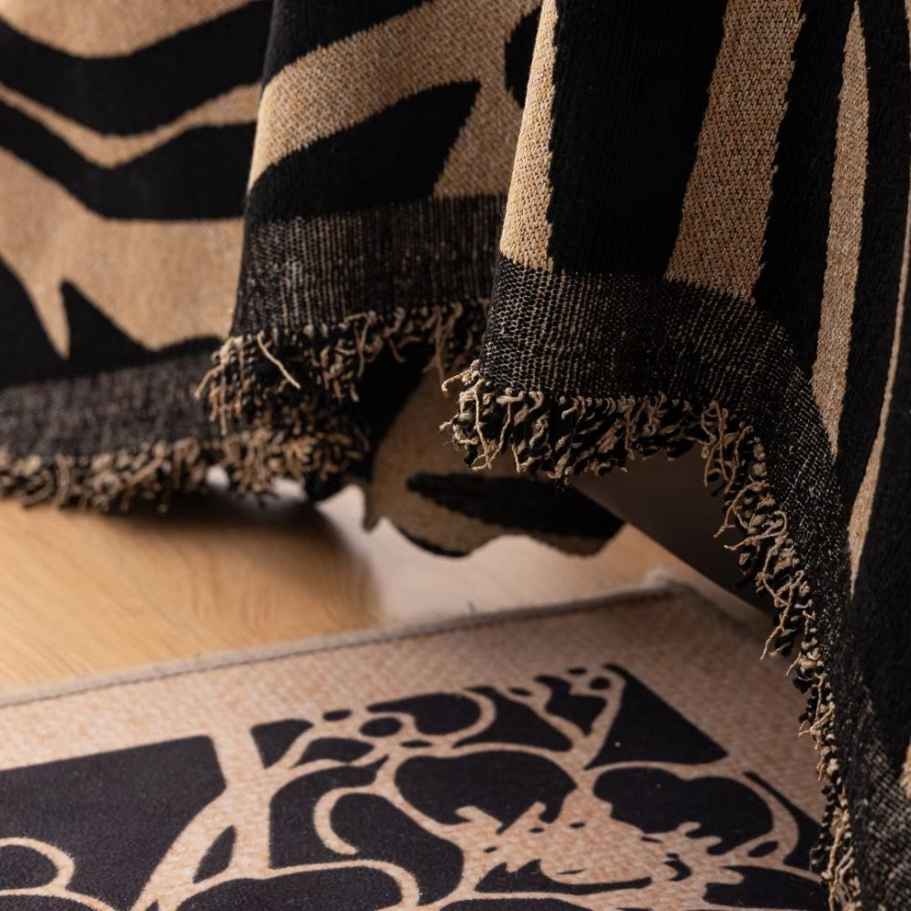 Zentara Chenille Zebra Geometric Sofa Cover — lifestyle shot
