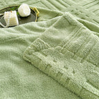 Plaid Embossed Grid Pattern Winter Blanket — product in use