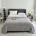 Plaid Embossed Grid Pattern Winter Blanket — additional view