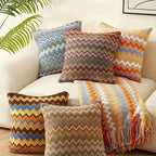 Zigzag Knit Boho Throw Cushion Cover — main product photo