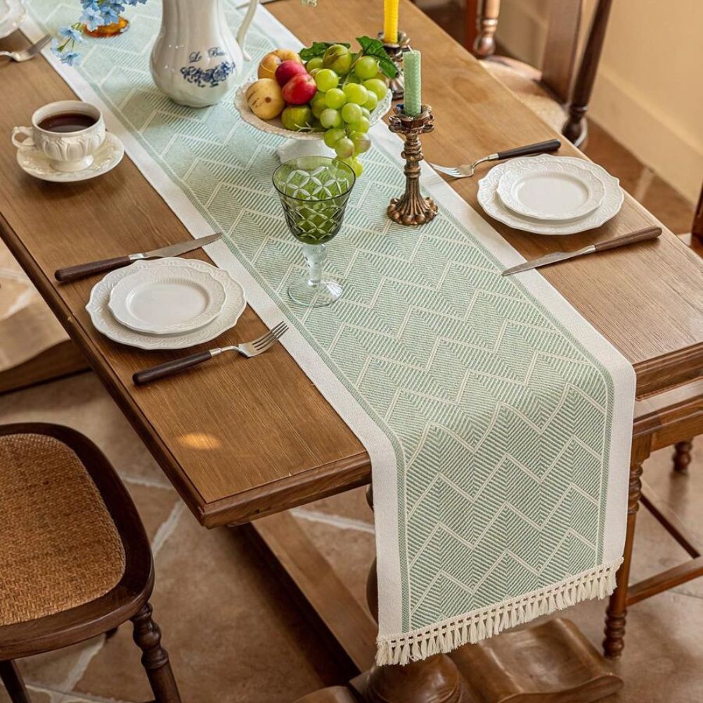 Zigzag Loom Table Runner — alternate angle view