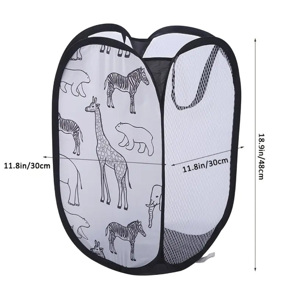 Zoola Animals Mesh Laundry Basket — product in use