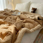 Seraphina Soft Jacquard Rabbit Plush Blanket — product close-up
