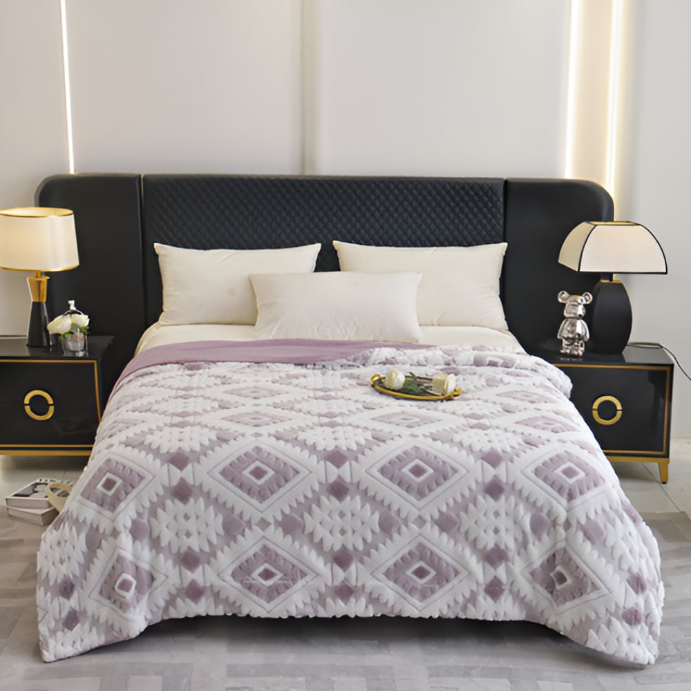 Zyra Double Layer Geometric Throw Blanket — additional view