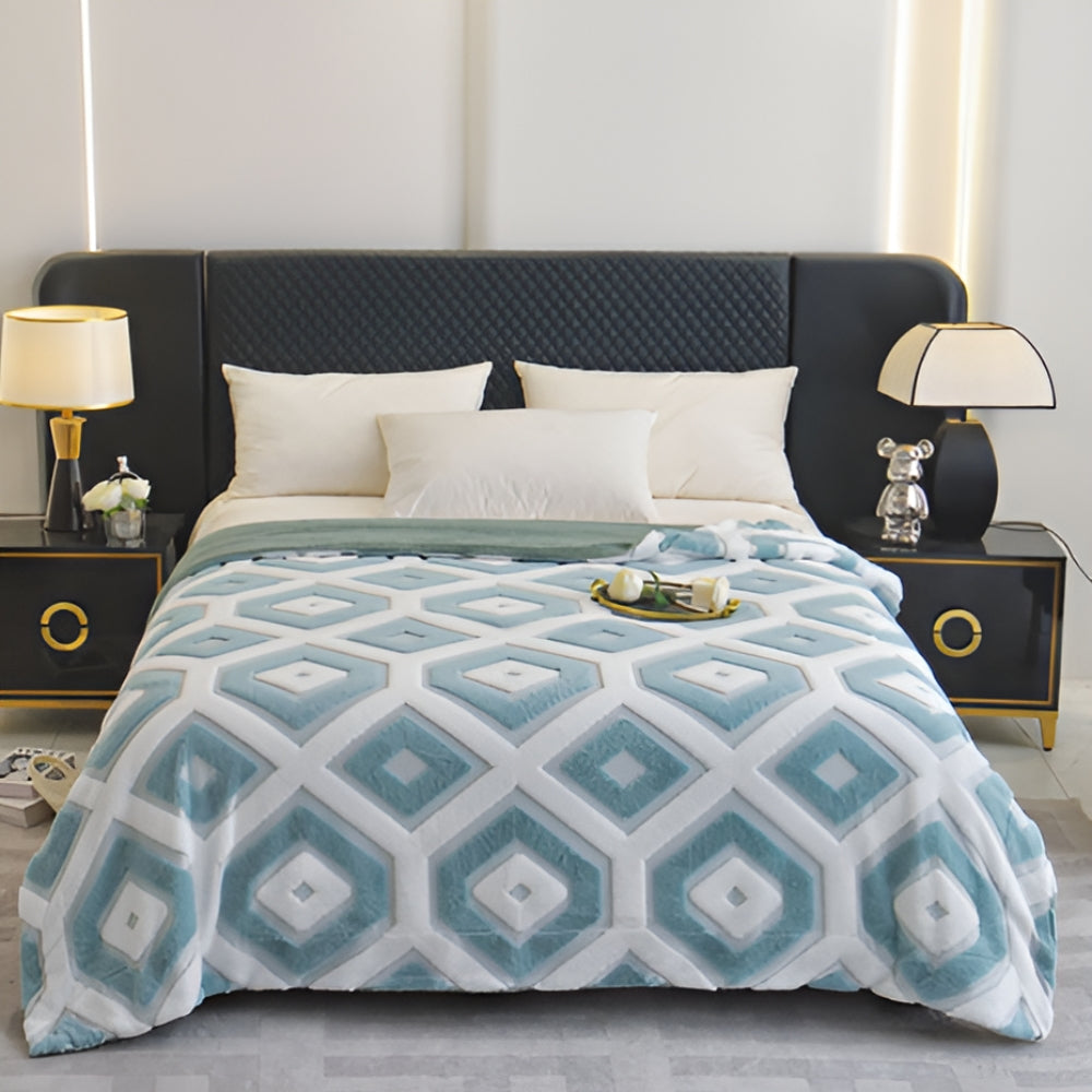 Zyra Double Layer Geometric Throw Blanket — product feature detail
