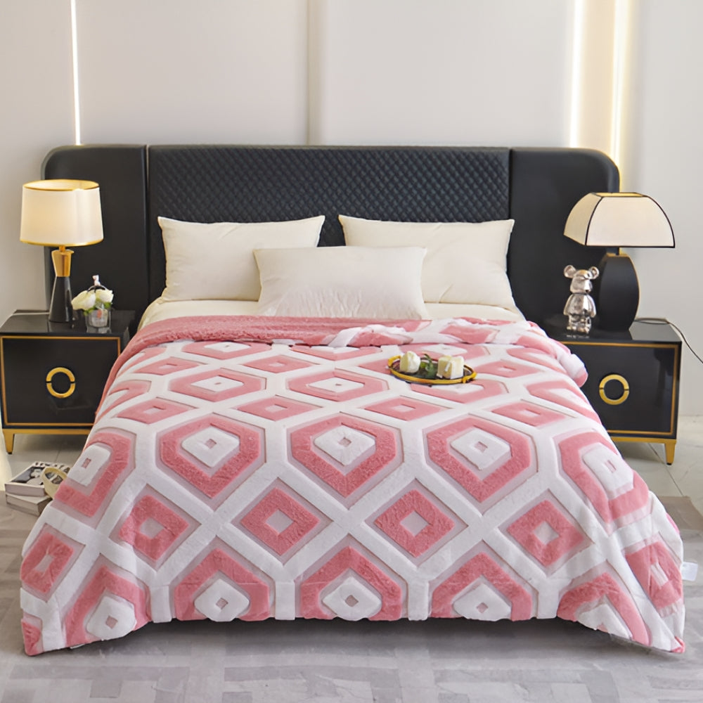 Zyra Double Layer Geometric Throw Blanket — main product photo