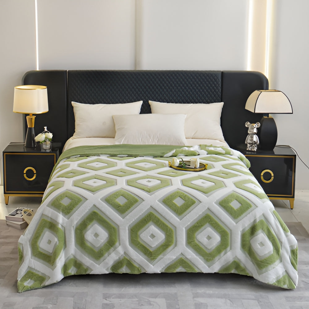 Zyra Double Layer Geometric Throw Blanket — alternate angle view