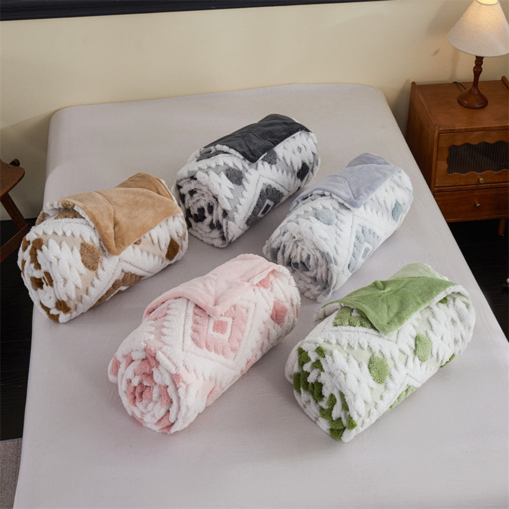 Zyra Double Layer Geometric Throw Blanket — product detail view