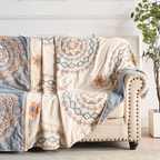 Serene Mandala | Cotton Throw Blanket — additional view