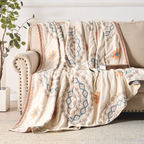 Serene Mandala | Cotton Throw Blanket — alternate angle view
