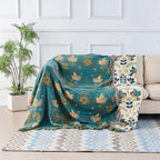 Reversible Scandinavian Bird Blanket | 100% Cotton Blanket — main product photo