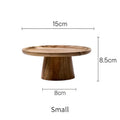 High Stand Wooden Cake Plate — material texture close-up