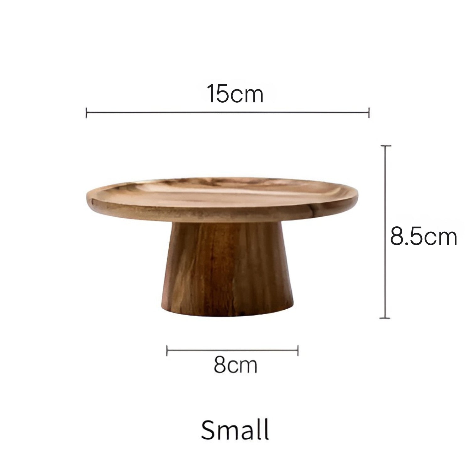 High Stand Wooden Cake Plate — material texture close-up