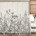 Pastoral Style Plants Waterproof Shower Curtain — alternate angle view