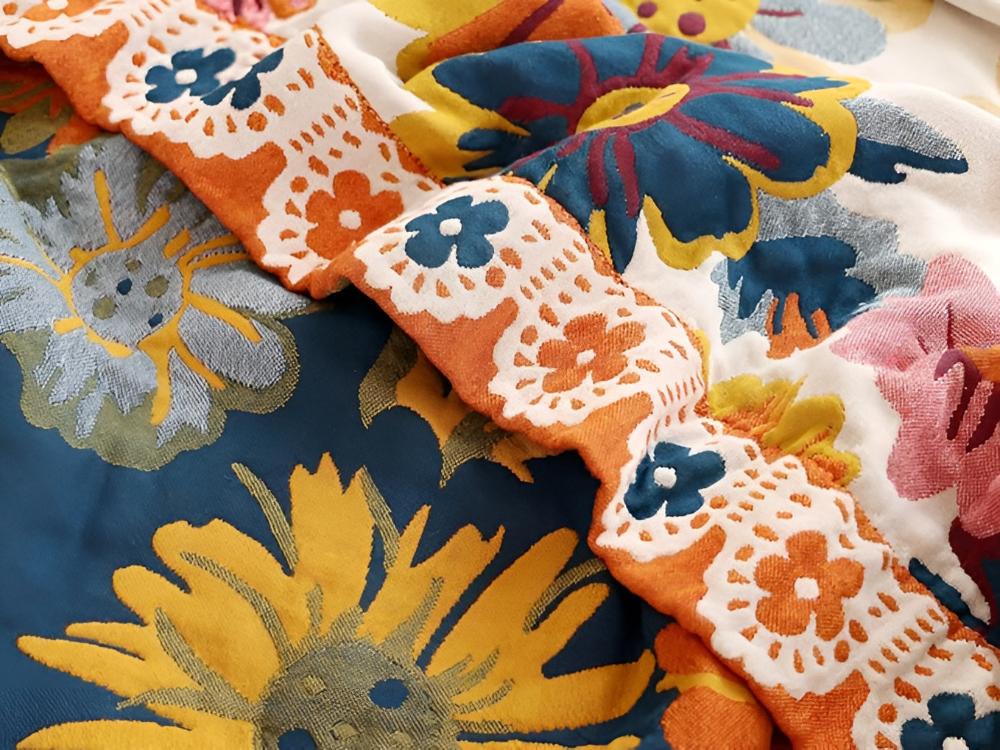 Bright Flower Cotton Blanket — additional view