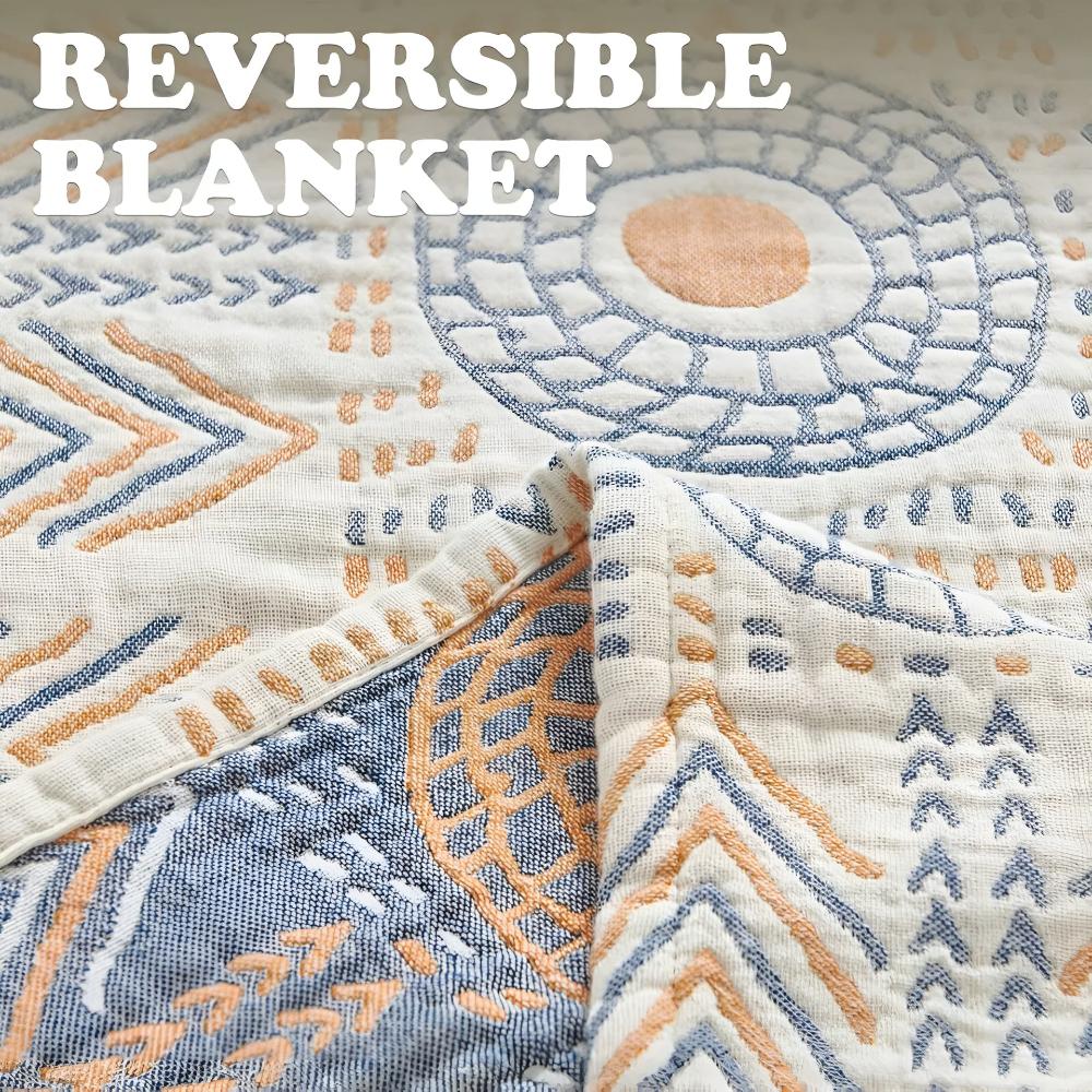 Reversible Chic Cotton Throw Blanket — product detail view