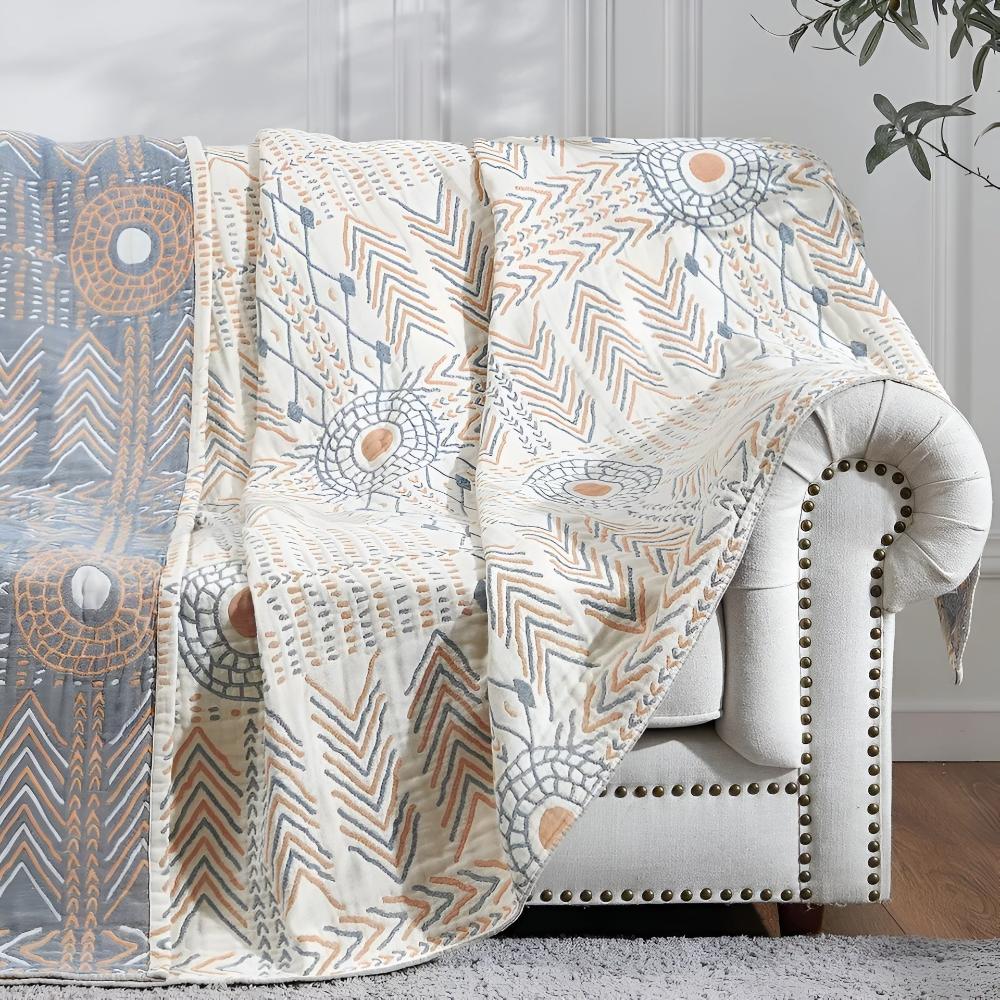 Reversible Chic Cotton Throw Blanket — lifestyle shot