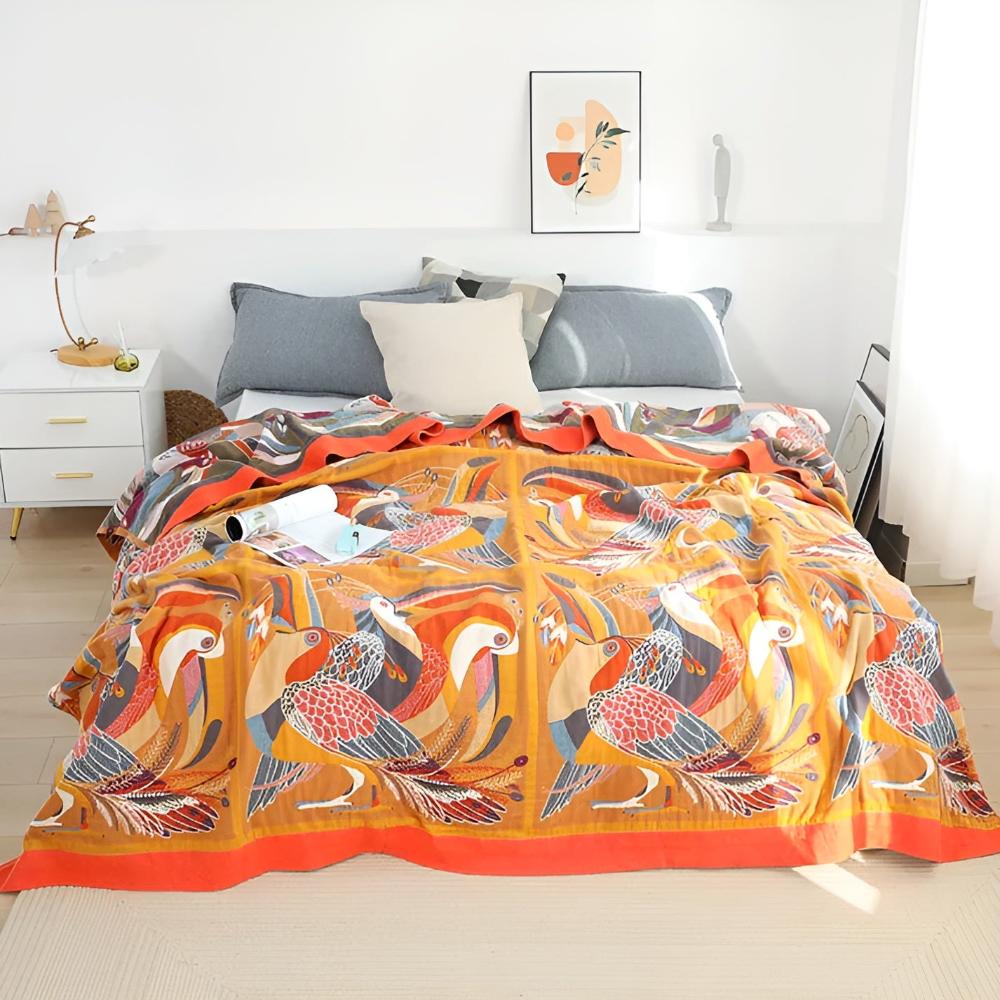 Toucan Bird Cotton Throw — alternate angle view