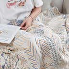 Reversible Chic Cotton Throw Blanket — product in use