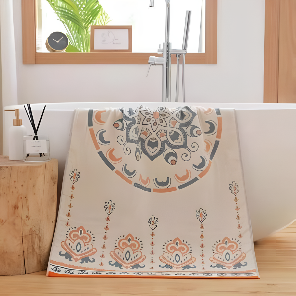 Boho Bliss Cotton Bath Towel — product detail view